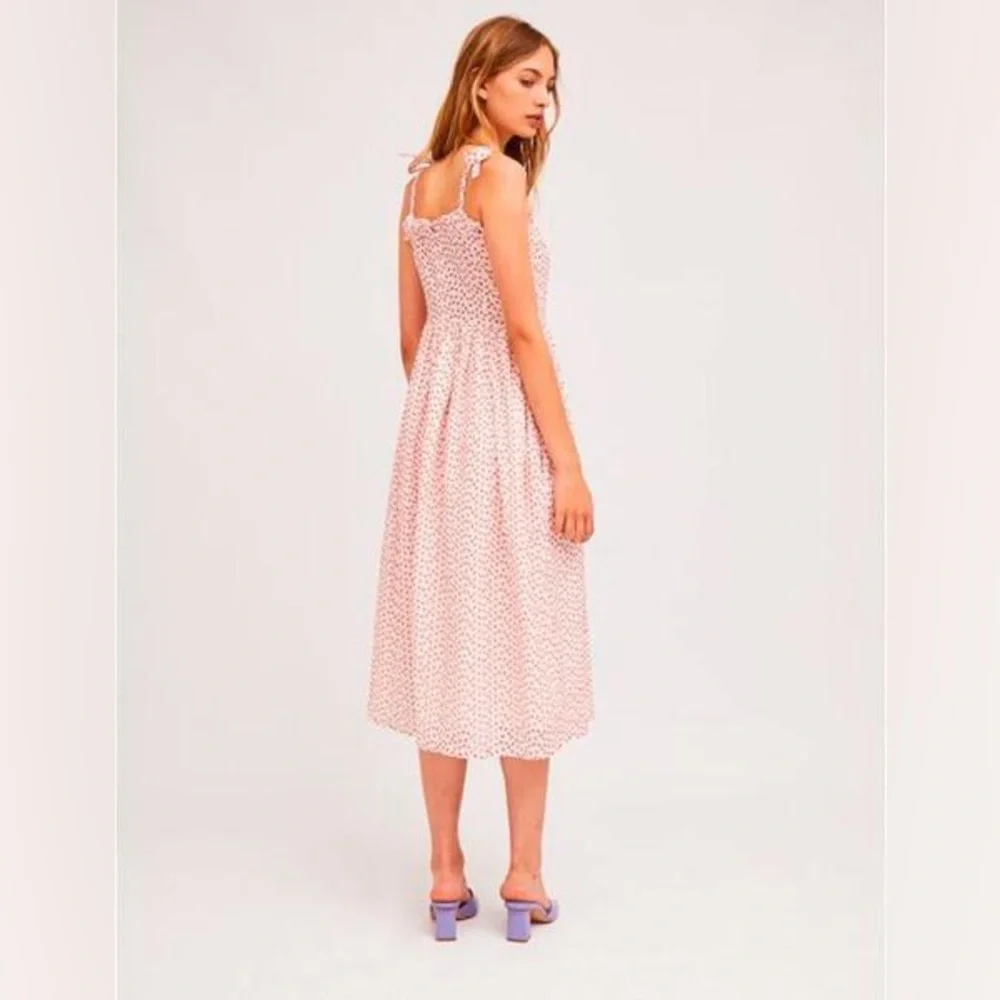 Compania Fantastica Sun Dress Red White Eyelet Cotton New - Picture 4 of 4